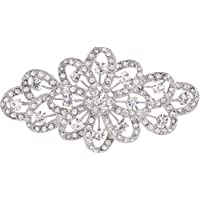 Los mejores  - EVER FAITH Broche para Mujer Cristal Austríaco 4 Inch Flor Filigrana Boda